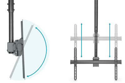 DIGITUS Support plafond universel pour écran/TV, noir