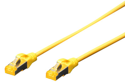 DIGITUS Câble de brassage Cat.6A, S/FTP, 3,0m, par 10, jaune