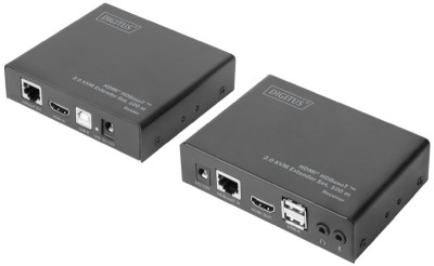 DIGITUS Kit d'extension KVM HDMI 2.0, HDBase T, 100 m