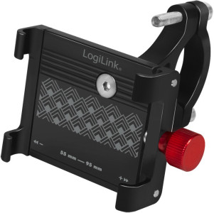 LogiLink Support de smartphone pour vélo, fixe, noir/rouge