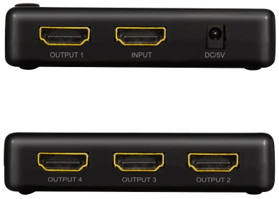 LogiLink Distributeur HDMI 4K/30 Hz, fin, 4 ports, noir