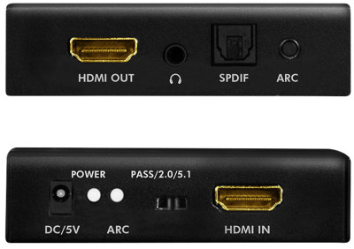 LogiLink Extracteur audio HDMI 4K/60Hz, noir
