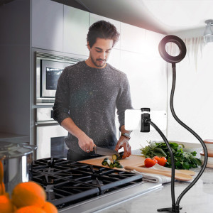 LogiLink Ring light avec support de smartphone à pince, 85mm