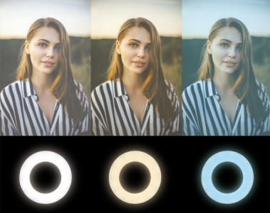 LogiLink Ring light avec support de smartphone à pince, 85mm