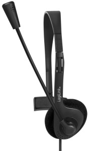 LogiLink Casque mono, avec microphone, prise jack 3,5 mm