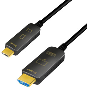 LogiLink Câble de fibre optique hybride USB 3.2 AOC, 15 m