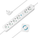 Multiprise LogiLink, 6 prises, 4 avec interrupteur à pédale, blanc Multiprise LogiLink, 6 prises, 4 avec interrupteur à pédale, blanc