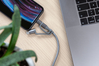 ANSMANN Câble 3en1 de charge & de données, Lightning/USB-C/