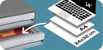 CEP Module de rangement MoovUp, 2 tiroirs, gris