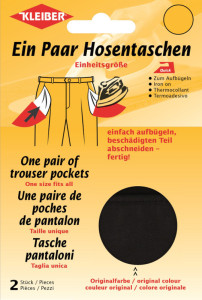 KLEIBER Poche de remplacement de pantalon, paire, noir