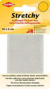 KLEIBER Patch thermocollant élastique, 400 x 60 mm, gris