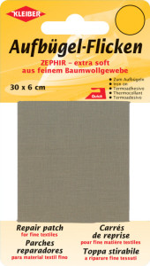 KLEIBER Patch thermocollant Zephir, 300 x 60 mm, gris foncé