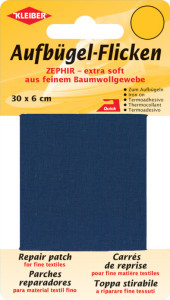 KLEIBER Patch thermocollant Zephir, 300 x 60 mm, gris foncé