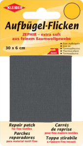 KLEIBER Patch thermocollant Zephir, 300 x 60 mm, gris clair