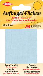 KLEIBER Patch thermocollant Zephir, 300 x 60 mm, gris clair