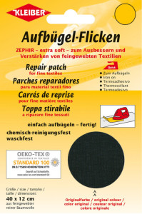 KLEIBER Patch thermocollant Zephir, 400 x 120 mm, gris foncé