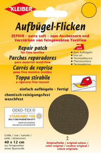 KLEIBER Patch thermocollant Zephir, 400 x 120 mm, gris foncé