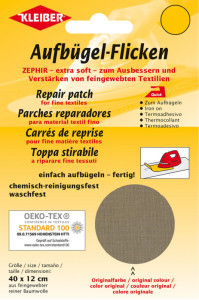 KLEIBER Patch thermocollant Zephir, 400 x 120 mm, gris foncé