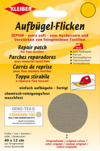 KLEIBER Patch thermocollant Zephir, 400 x 120 mm, gris clair