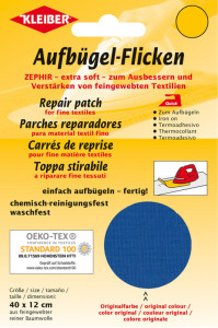 KLEIBER Patch thermocollant Zephir, 400 x 120 mm, bleu foncé