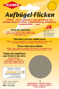 KLEIBER Patch thermocollant Köper, 400 x 120 mm, blanc