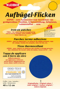 KLEIBER Patch thermocollant Köper, 400 x 120 mm, noir