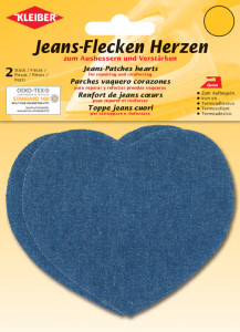 KLEIBER Patch thermocollant pour jeans Coeur, bleu foncé
