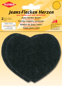 KLEIBER Patch thermocollant pour jeans Coeur, bleu foncé