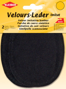 KLEIBER Patch thermocollant en velours, ovale, beige