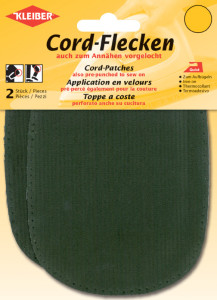 KLEIBER Patch thermocollant en velours côtelé, gris clair