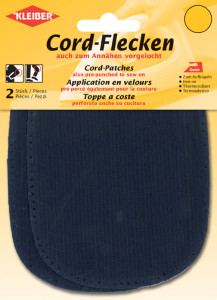 KLEIBER Patch thermocollant en velours côtelé, bleu