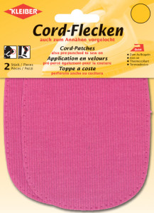 KLEIBER Patch thermocollant en velours côtelé, rose vif