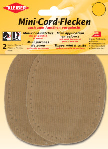 KLEIBER Mini patch thermocollant, fin velours côtelé, brun