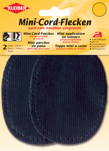 KLEIBER Mini patch thermocollant, fin velours côtelé, brun