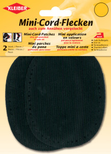 KLEIBER Mini patch thermocollant, fin velours côtelé, vert