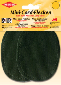 KLEIBER Mini patch thermocollant, fin velours côtelé, vert