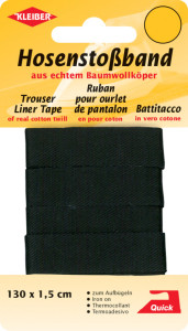 KLEIBER Ruban pour ourlet de pantalon, 1300 mm, noir