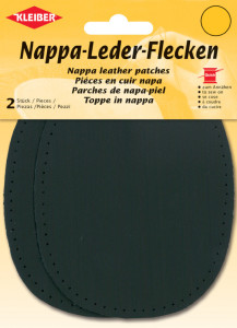 KLEIBER Patch en cuir nappa, 125 x 100 mm, gris clair