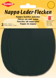 KLEIBER Patch en cuir nappa, 125 x 100 mm, noir