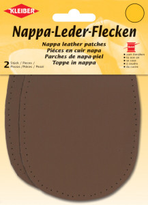 KLEIBER Patch en cuir nappa, 125 x 100 mm, noir