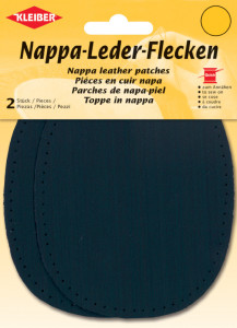 KLEIBER Patch en cuir nappa, 125 x 100 mm, brun foncé