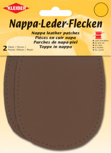 KLEIBER Patch en cuir nappa, 125 x 100 mm, beige