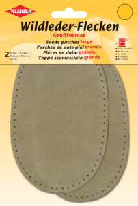 KLEIBER Patch à coudre en daim, 155 x 100 mm, gris