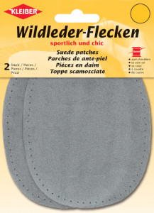 KLEIBER Patch à coudre en daim, 155 x 100 mm, gris