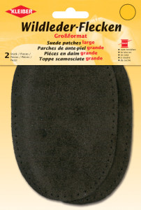 KLEIBER Patch à coudre en daim, 155 x 100 mm, noir