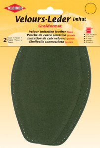 KLEIBER Patch imitation cuir velours, 185x95 mm, brun foncé