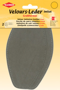 KLEIBER Patch imitation cuir velours, 185x95 mm, brun foncé