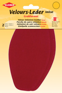 KLEIBER Patch imitation cuir velours, 185x95 mm, rouge