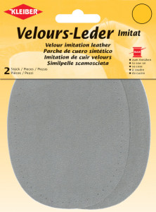 KLEIBER Patch imitation cuir velours, 130x100 mm, gris moyen