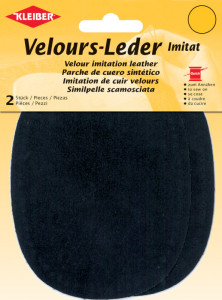 KLEIBER Patch imitation cuir velours, 130x100 mm, gris moyen